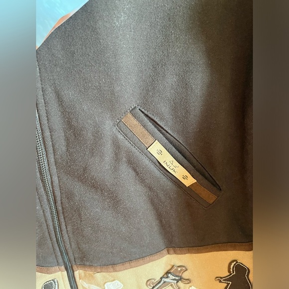 NWT INUK Brown Hooded Jacket with Embroidered Trim - Picture 6 of 14